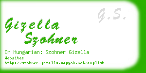 gizella szohner business card